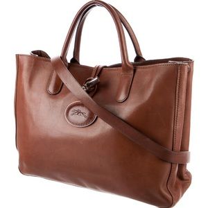 Longchamp Brown Leather Tote Bag